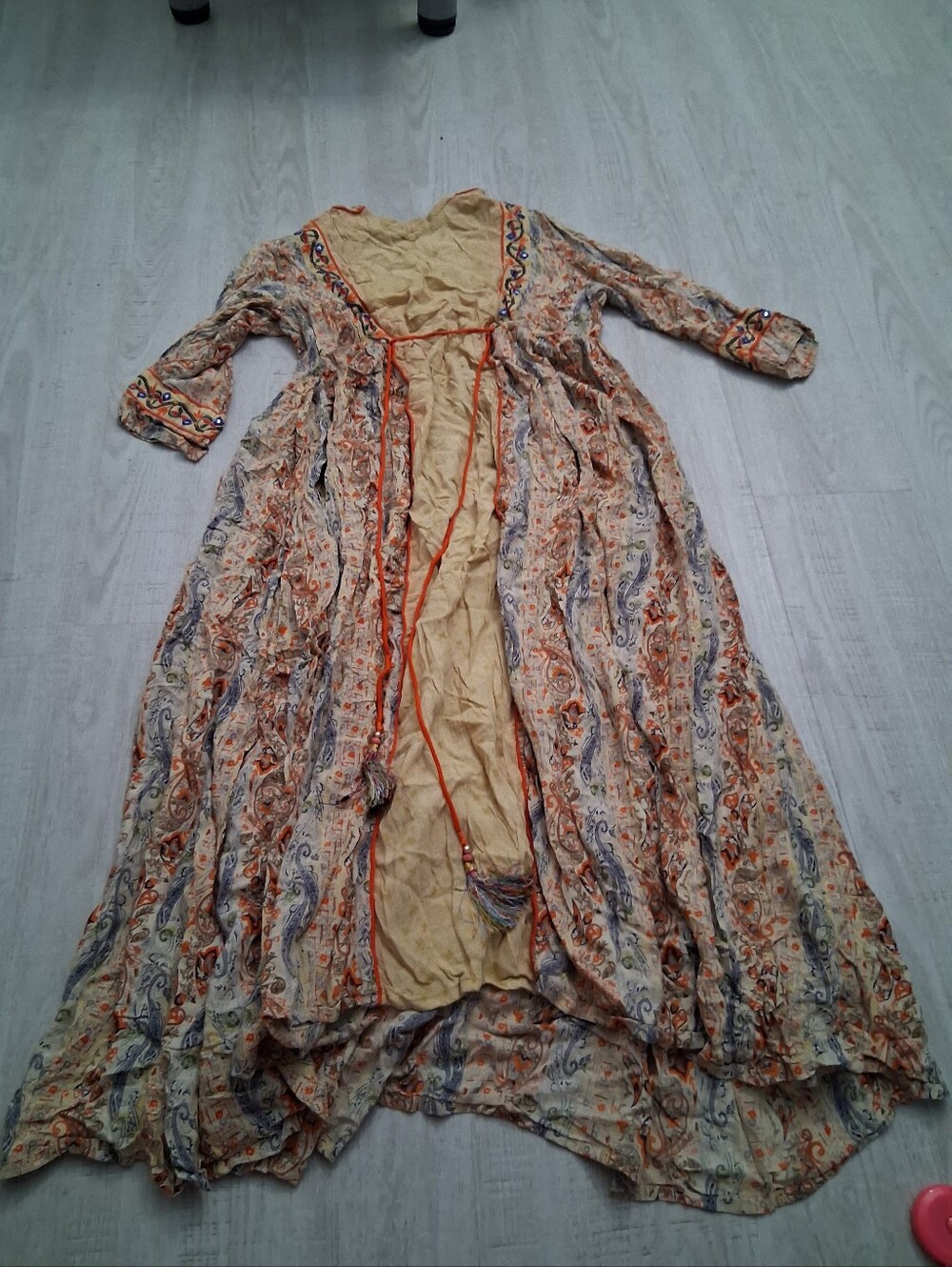 Victorian Peasant Look Dress Women's M Medium Maxi